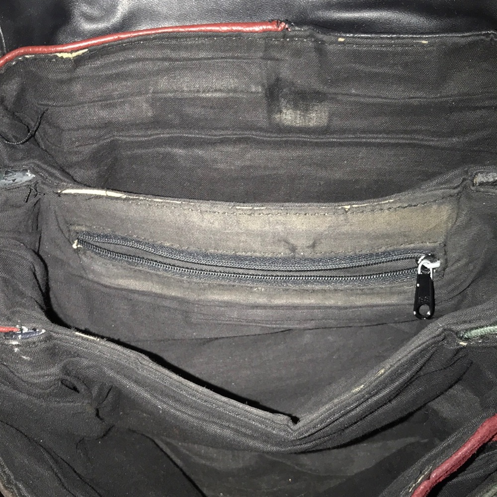 Vintage Boho Patchwork Leather Purse Multicolored - image 6